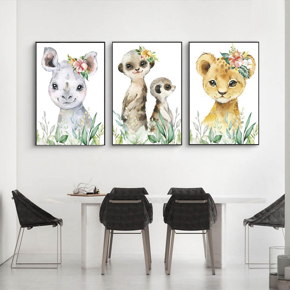 Graffiti Art Animal Canvas Painting Funny Pony Elephant Tiger Wall Art Poster Living Room Bedroom Home Decoration Mural No Frame