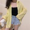 WTEMPO Chiffon Shirt Women Summer Thin Sun Protection Shirt Solid Casual Top StreetWear Versatile Shirt Vintage Female Clothing