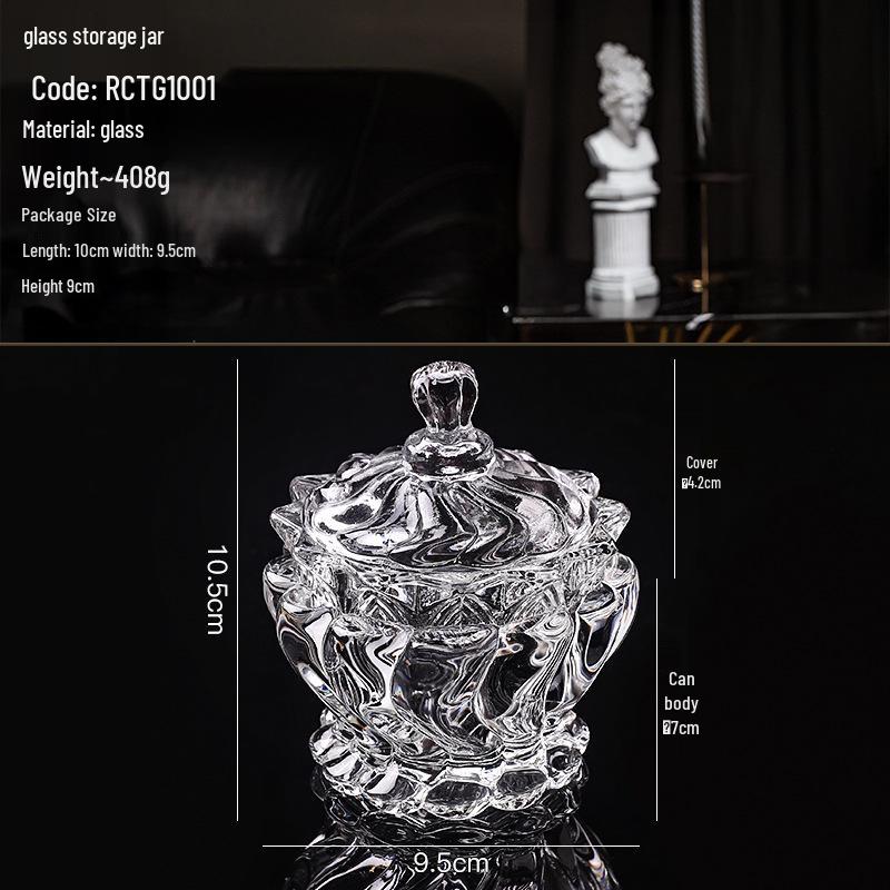 European Crystal Candy & Jewelry Glass Storage Box with Lid