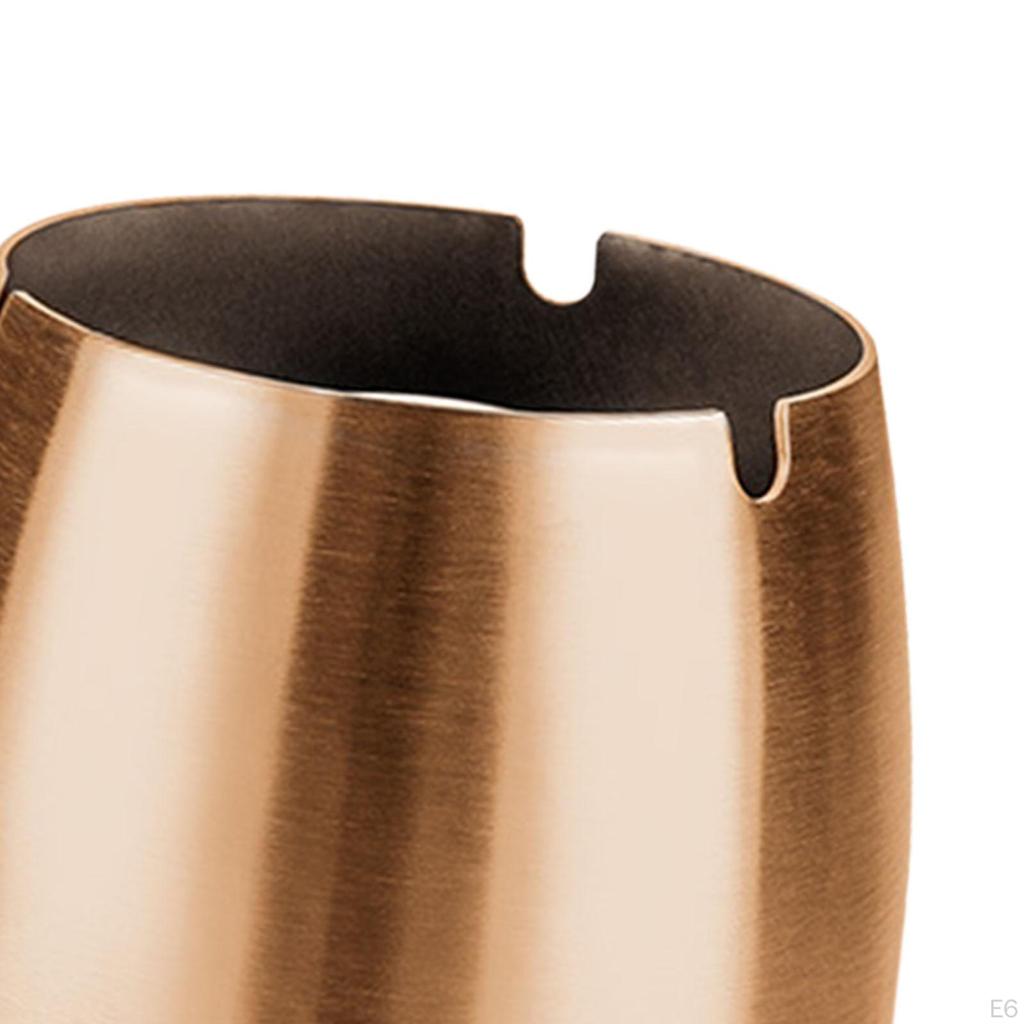Tapered Ash Holder Portable Stainless Steel Ashtray for Villas Outdoor Patio Argent