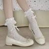 Female Spring and Summer Thin Sweet Ballet Style Bow Lace Lace In The Tube Pile Socks