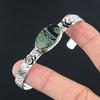 Natural Kambaba Jasper Gemstone Bangle Flower Adjustable 925 Silver For Women