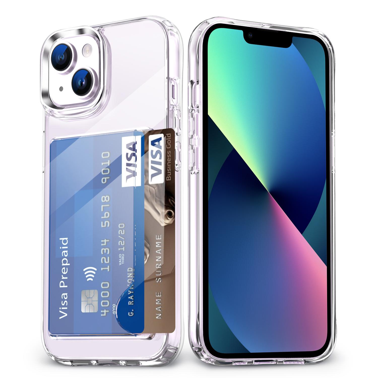

Transparent Phone Case for iPhone 13,Card Holder TPU+Acrylic Airbag Corner Phone Cover A