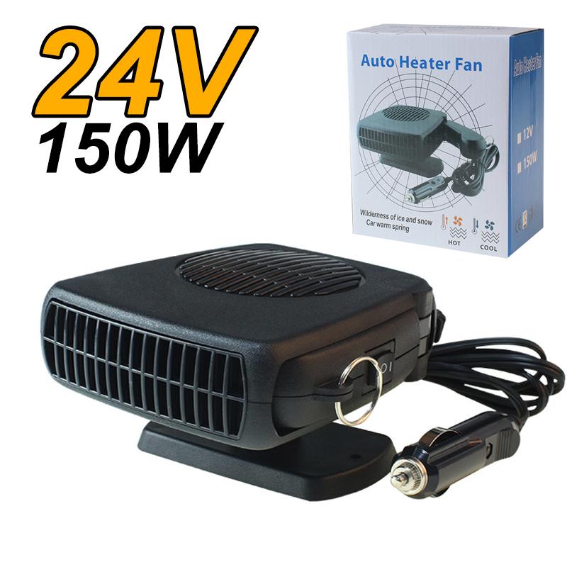 Air Cooler Fan 150W Electric Car Heater 12V/24V Portable Demister Defroster Heating Fan Dryer Windshield Defogging Accessroies