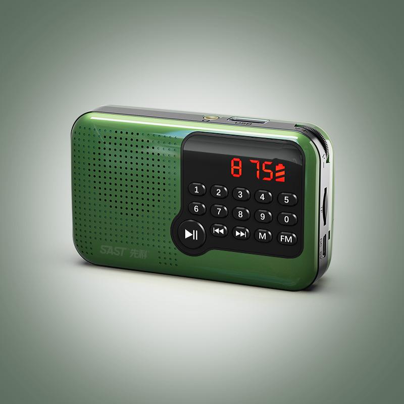 Mini FM Radio Portable LCD Display Radio Speaker USB TF Card MP3 Music Player Support Time Display Power-off Memory Headset Play
