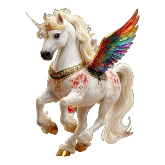 Pferd Ornament Acryl 2D Flach Realistisch Fliegendes Pferd Weihnachtsbaum Anhänger mit Funkelndem Strassstein Zuhause