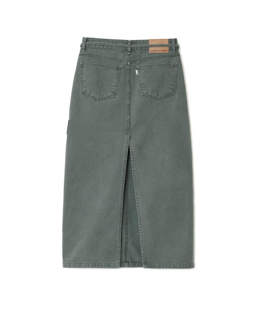 Sunburn Project String Color Denim Maxi Skirt, Khaki