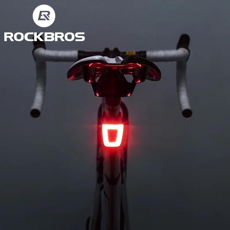 

ROCKBROS Bike Light Waterproof Cycling Helmet Taillight Lantern For Bicycle LED USB Rechargeable Safety Night Riding Rear Light чорний