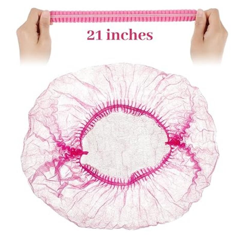 21" Disposable Bouffant Caps Non Woven Hair Net Covers Shower Caps Dust-free Beauty Spa Salon Tattoo Hotel Travel Bath Hats