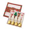 Christmas, Stainless Steel Spoon and Fork Set Santa Spoon Fruit Fork Tableware Gift Box