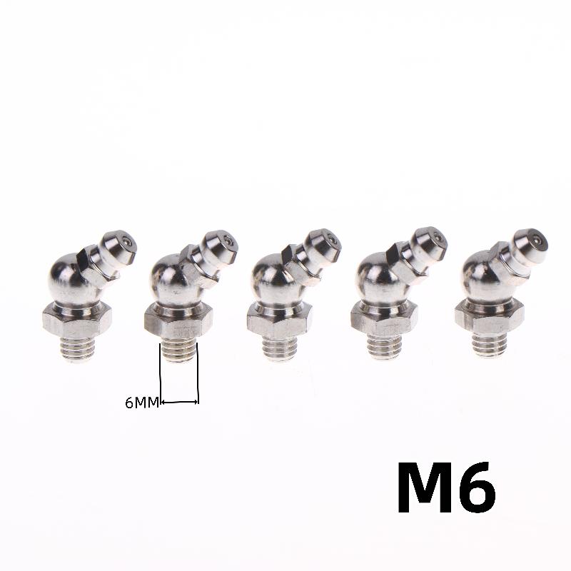 5/10Pcs Ss201 Ss304 Metric External Thread Straight Elbow Type Grease Nipple For Grease Gun Stainless Steel Grease Nipple