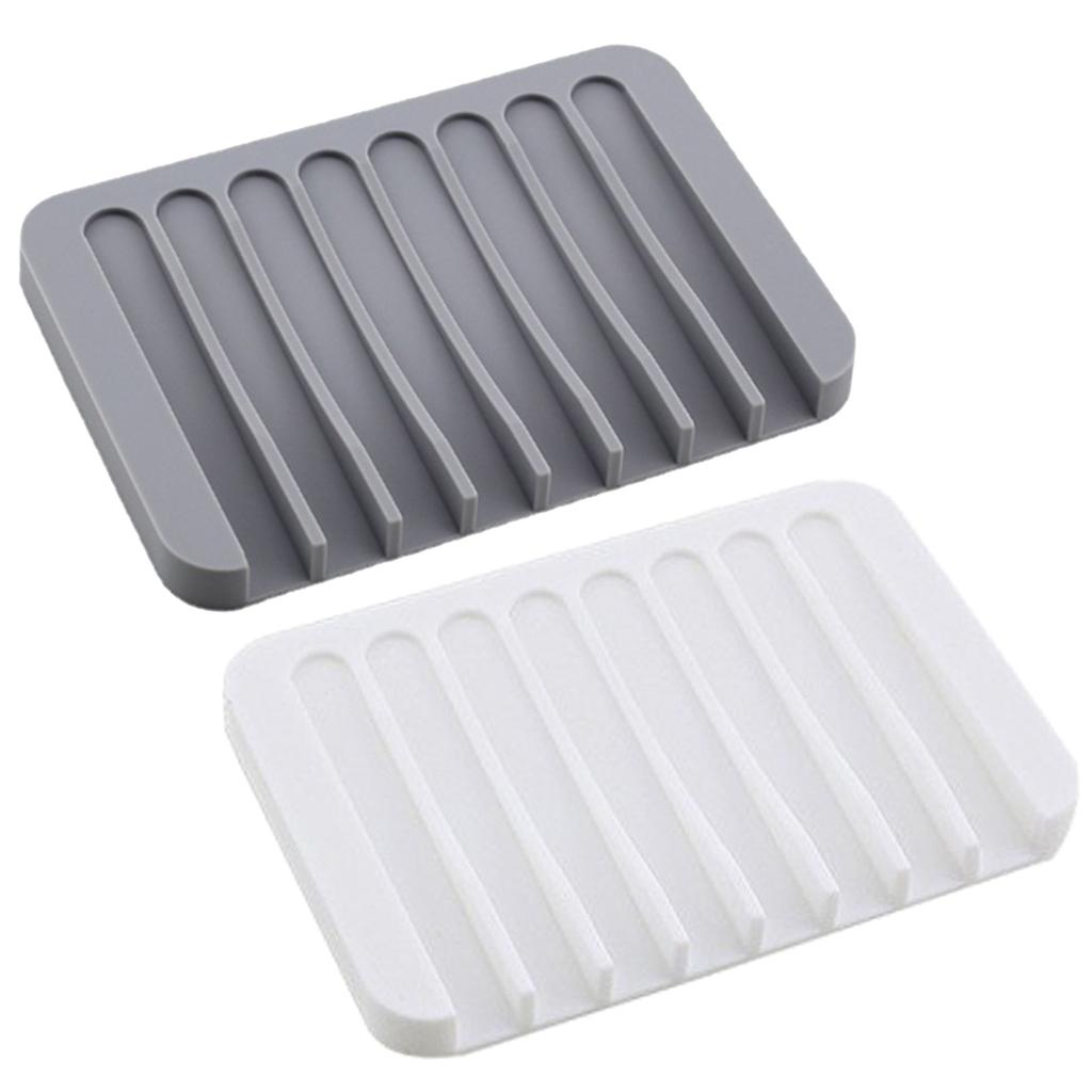 2 PCS Porte-savon auto-drainant Silicone Porte-savon Économiseur de savon pour Douche Salle de bain Cuisine Baignoire Éponges Savons en barre