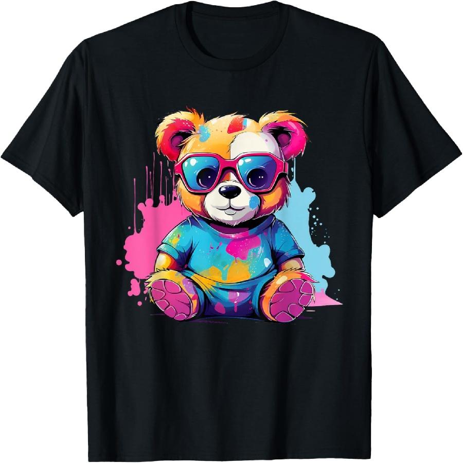 

Colorful Teddy Bear T-Shirt XXXXXL чорний