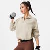 Li-Ning Bequemes lässiges Fleece einfaches Sweatshirt mit hohem Kragen Damen Sweatshirt Staubgrau AWDU558-2