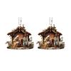 Set Of 2 Nativity Scene Pendant Acrylic Hanging Ornamentation 0.4cm Thickness For Living Room Bedroom Decoration