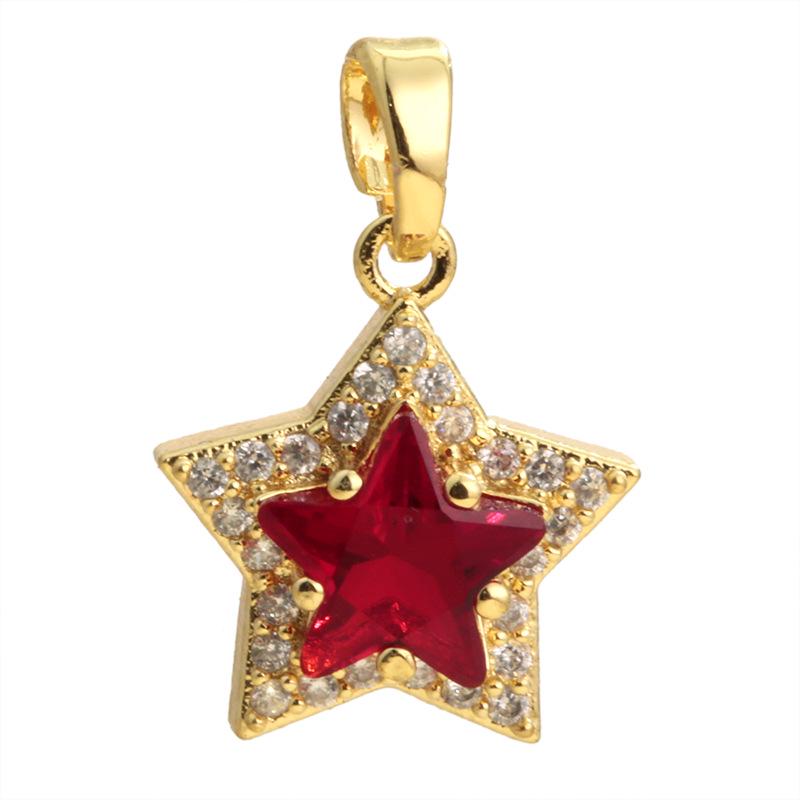 18k Gold-Filled Micro-Paved Zircon Star Pendant DIY Necklace & Earring Materials