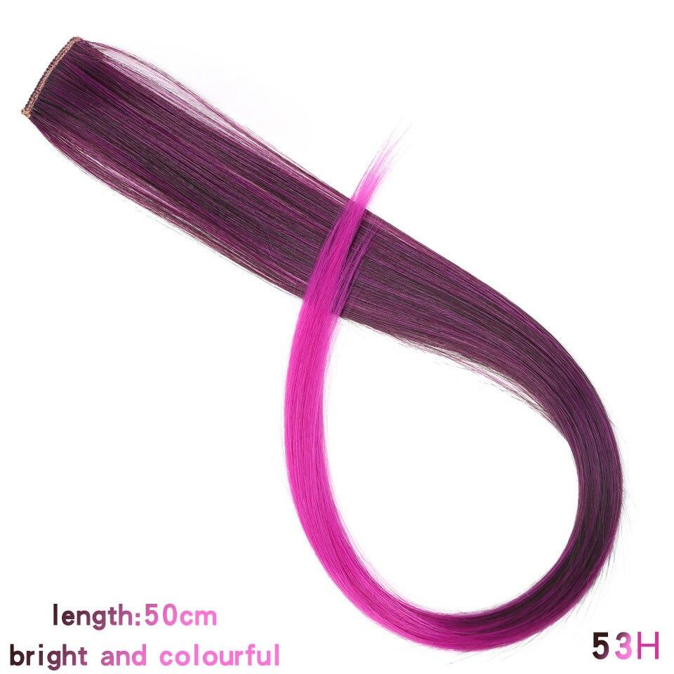 LUPU 55CM Synthetic Strands Of Hair On Hairpins Long Straight Hair Extension Colorful Hair Clip Girl Natural Rainbow Hair