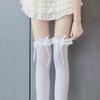 Women Sexy Lace Thigh High Socks Girls Sweet Cute Socks Japanese Lolita Jk Knee High Long Socks Black White Bow Ribbon Stockings
