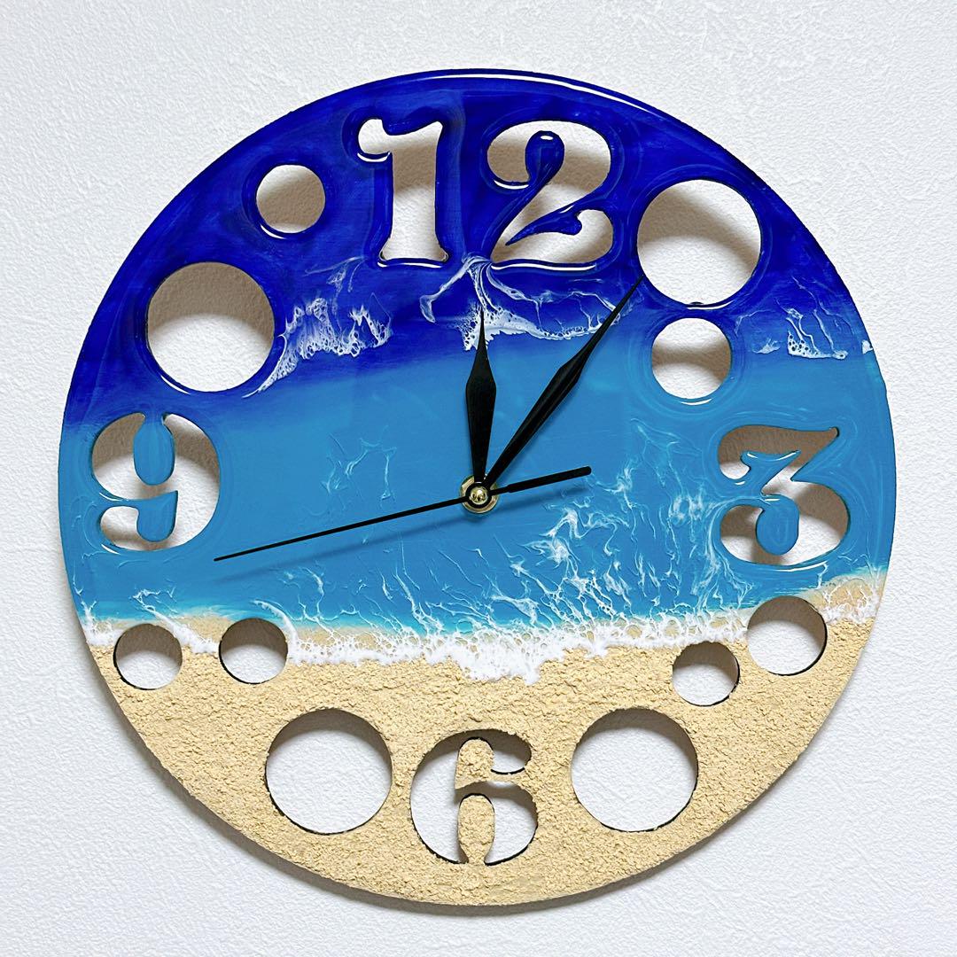 

[USED] Hawaiian Ocean Art Wall Clock, Ocean Art Clock, Interior