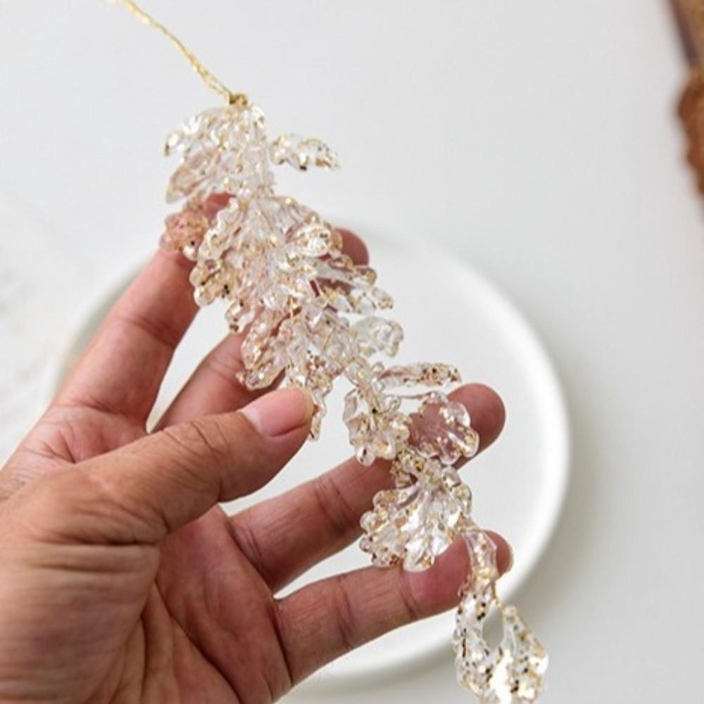 Realistische Glitzer Weihnachtsäste Acryl Weihnachtsbaumschmuck Neujahrsdekoration