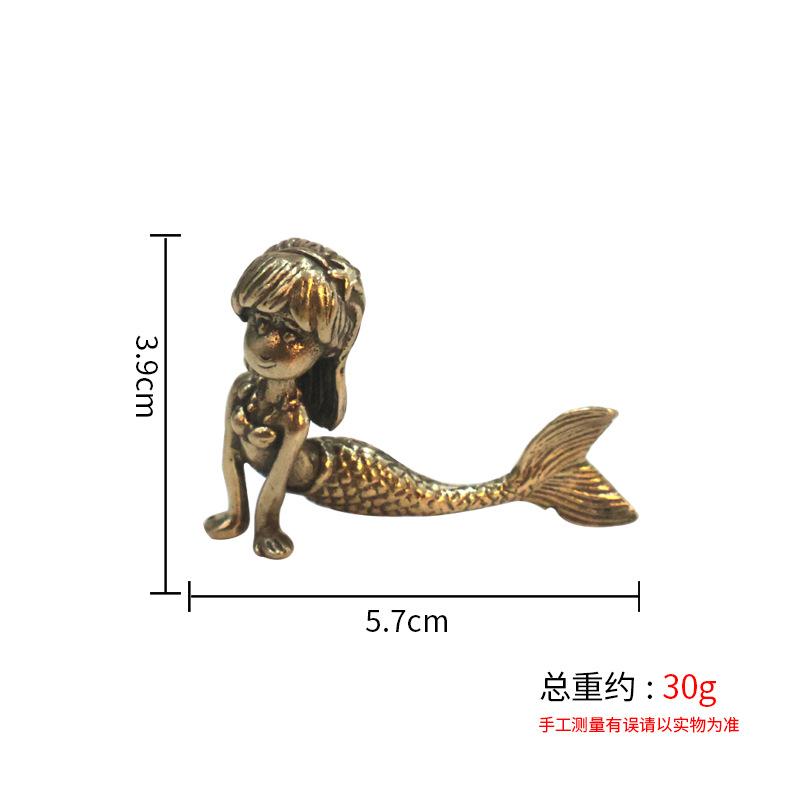 Маленькая принцесса Русалочка Модная Латунная Ретро Фигурка Сказочная Периферия Антикварная Медь Настольное Украшение Ремесло Wh