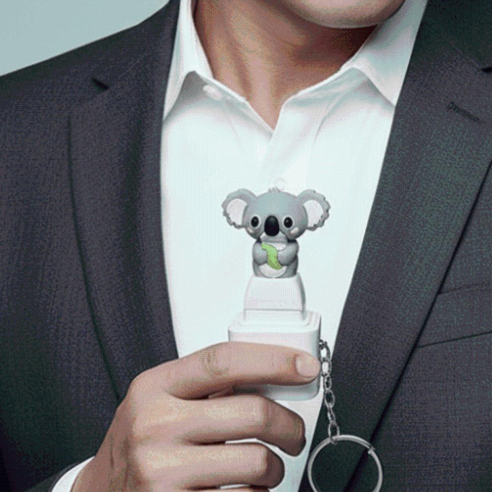 Rechargeable Fidget Button Key Chain Sounding Sound Light Key Ring Animal Keycap Toy Student Gift