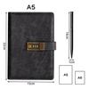 WEMATE A5 Lockable Journal with Pen and Gift Box, PU Leather Diary, 240 Pages, 15cm X 22cm, Black