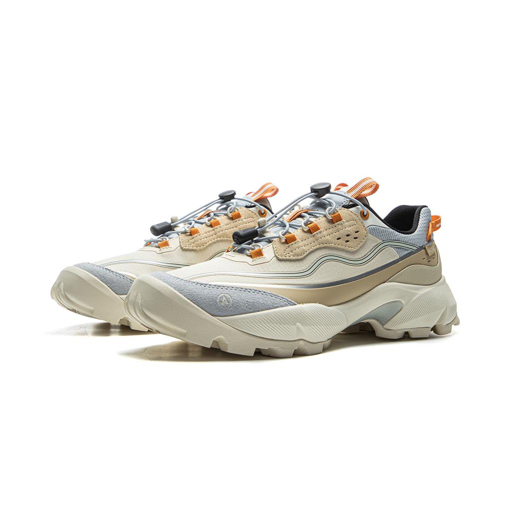 New ANB x LiNing Cushioning Rebound Low Top Casual Shoes Women's Beige Blue AZGV066-4