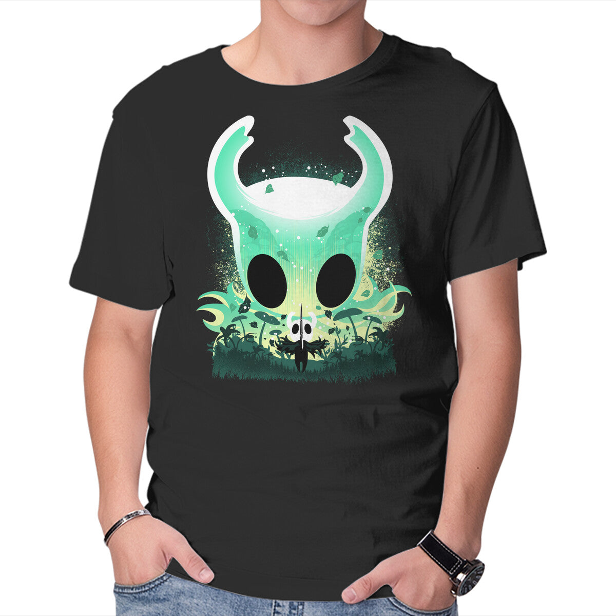 Unisex Crew Neck T-Shirt The Knight Of Hollow Graphic Short Sleeve Casual Tee S