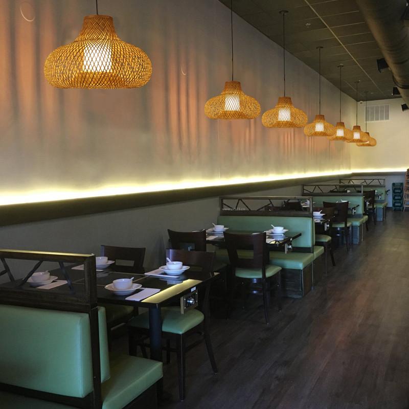 Creative Lantern Hand Knitted Bamboo Lantern Chandelier Ceiling Lamp Adjustable Hanging Cord High Quality-rattan Pendant Lights