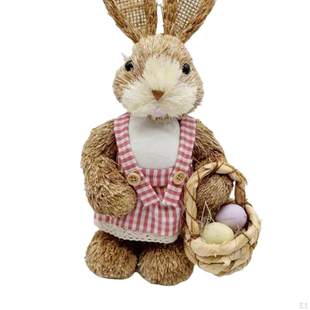 Figurine Ornaments Straw Easter Simulation Statue Toys for Office Desktop Dollhouse Party Decoration