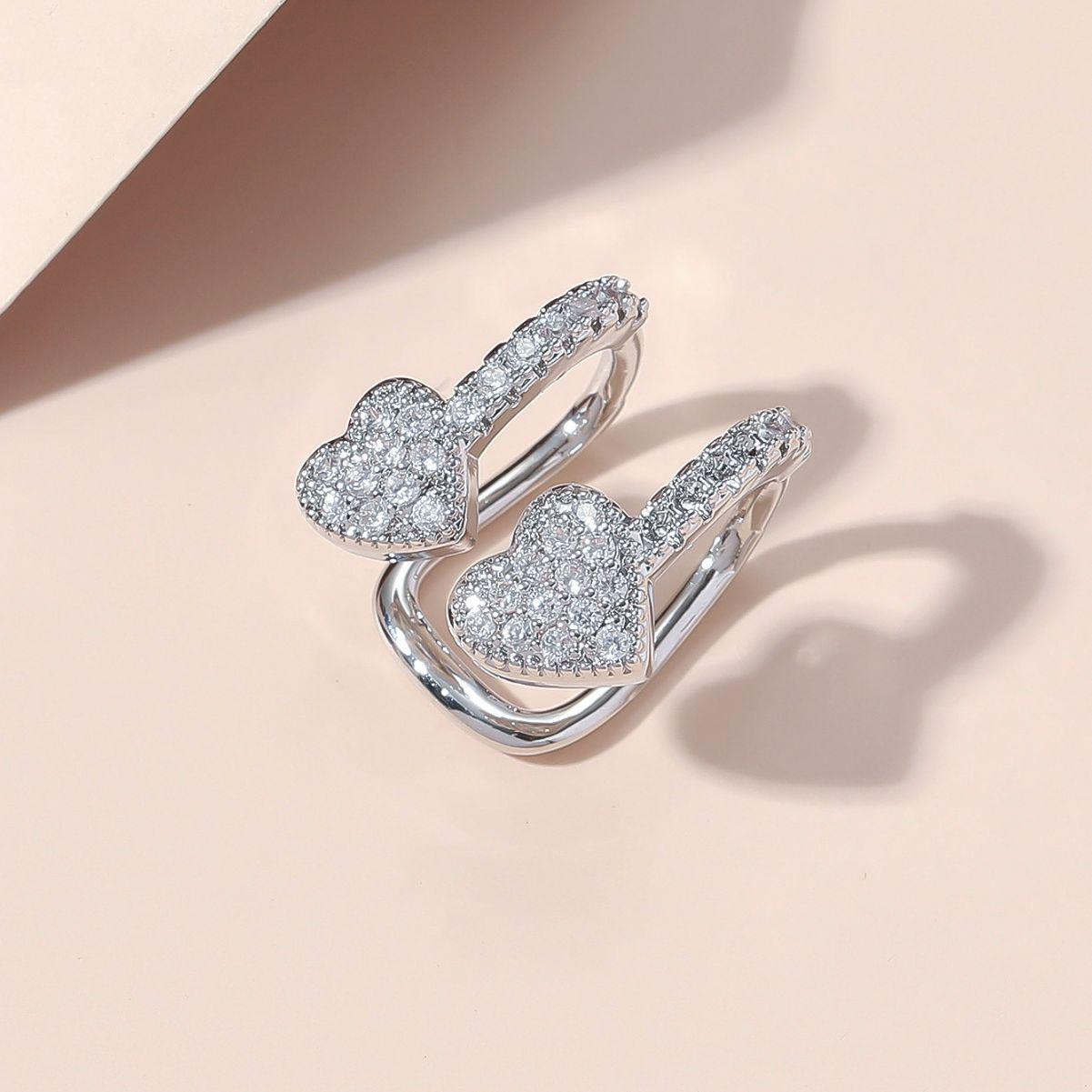 

2023 Luxury Zircon Heart Ear Clip: Trendy, Stylish Women s Jewelry