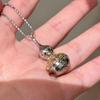 Chinese Retro Silver Gourd Necklace with Gold Hollow Carved Details - Clavicle Sweater Chain