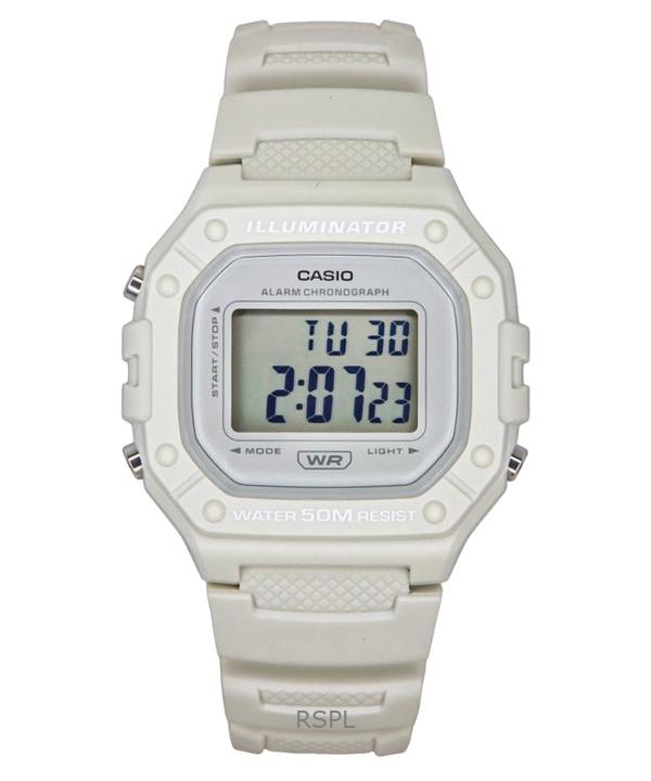 Casio Mládežnické digitální pryskyřičné řemínkové quartzové hodinky W-218HC-8AV unisex