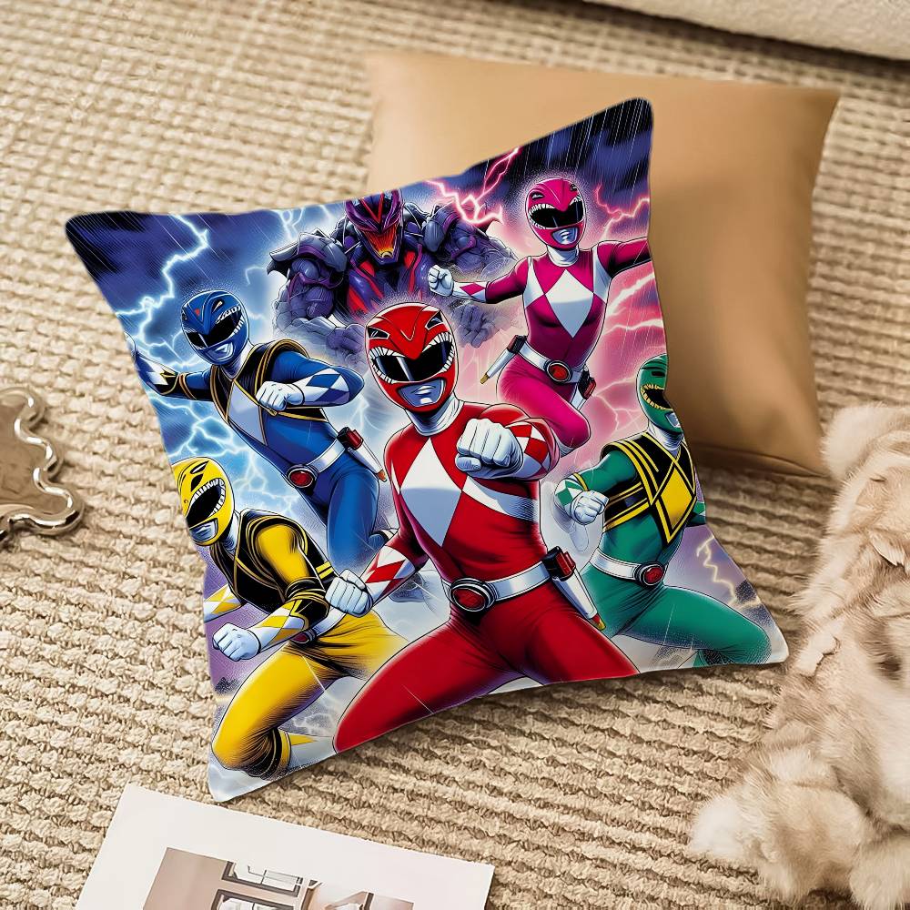 Mighty Morphin Power Rangers Pillow Case Anti-dustmite Invisible Zipper Sofa Bed