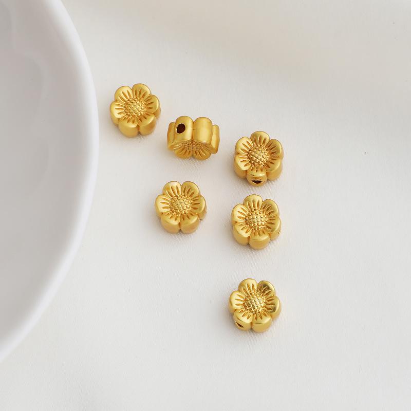 Gold-Plated Double-Sided Flower Spacer Beads for DIY Jewelry Making