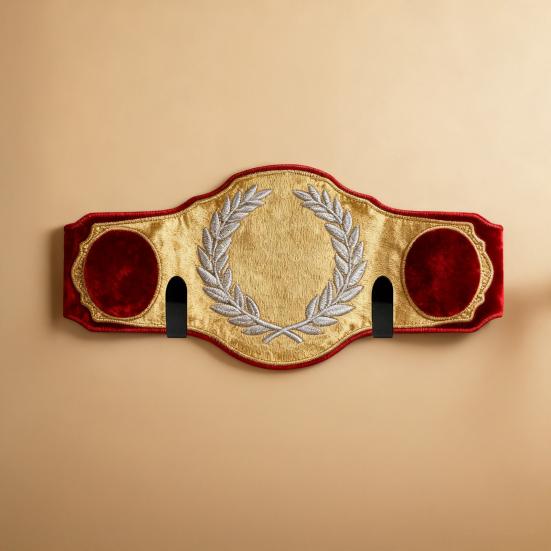 4Pcs Wrestling Championship Belt Holders Wall Mount WWE Belt Hanger Adults Kids Title Belts Organizer Horizontal Belt Holder for Wall Display Decor