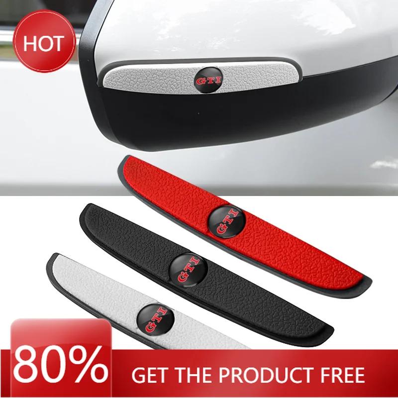2025 Hot 4Pcs Car Door Rearview Mirror Anti-Collision Strip Stickers Accessories For GTI Volkswagen R-Line Golf Passat R GTD CC