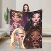 Super Soft BlanketChildren Camping Bratz Shining Girls Throw Blanket Flannel Bedspread For Bedroom Graphic Sofa Bed Cover