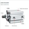 SDA Series External Thread Non-Magnetic Thin Cylinder (SDA20-100) Mini Pneumatic