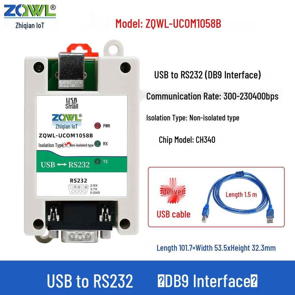 Smart IoT USB to RS485/232/422 Serial Converter with Photoelectric Isolation (FTDI)