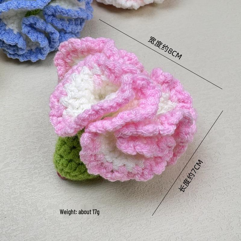Handmade Knit Carnation Keychain: Mother s Day Gift & Backpack Charm