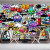 3d Graffiti Wall Mural Large Cartoon 3d Graffiti Wallpaper Suitable For Bedroom Living Room Cafe Bar Wall Mural