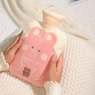 500ml Cute Warm Belly Instant Hot Pack Hot Water Bottle Bag for Girls Plush Shoulder Hand Warmer Heat Pack  Winter Water Heating Pad