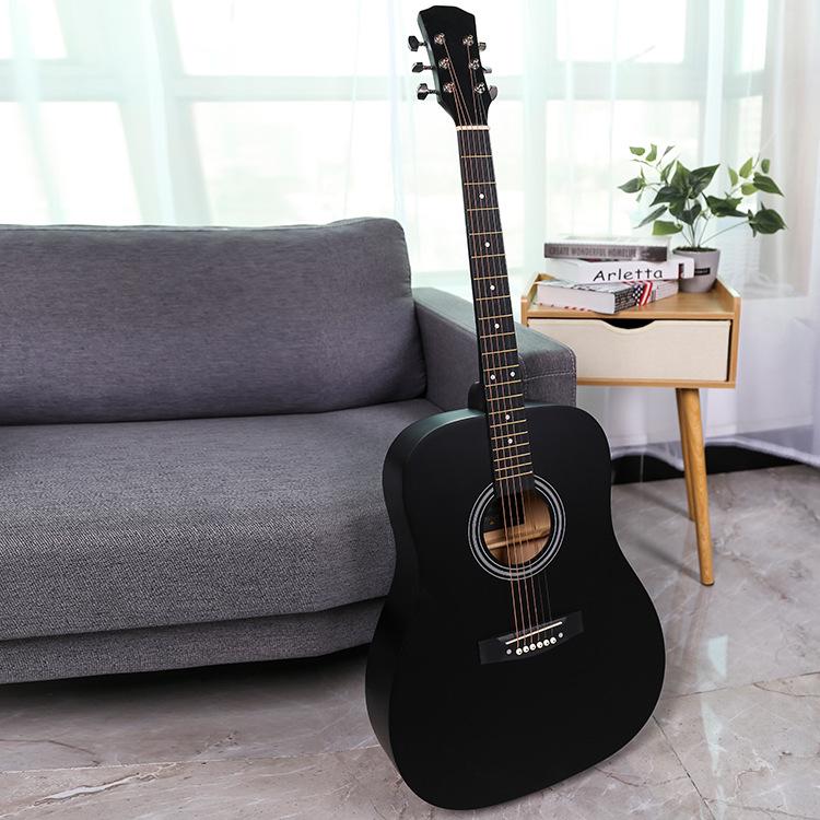 41" Round Cutaway Folk Guitar - All Linden Wood