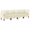Living Room Set 4 Pcs Cream Fabric