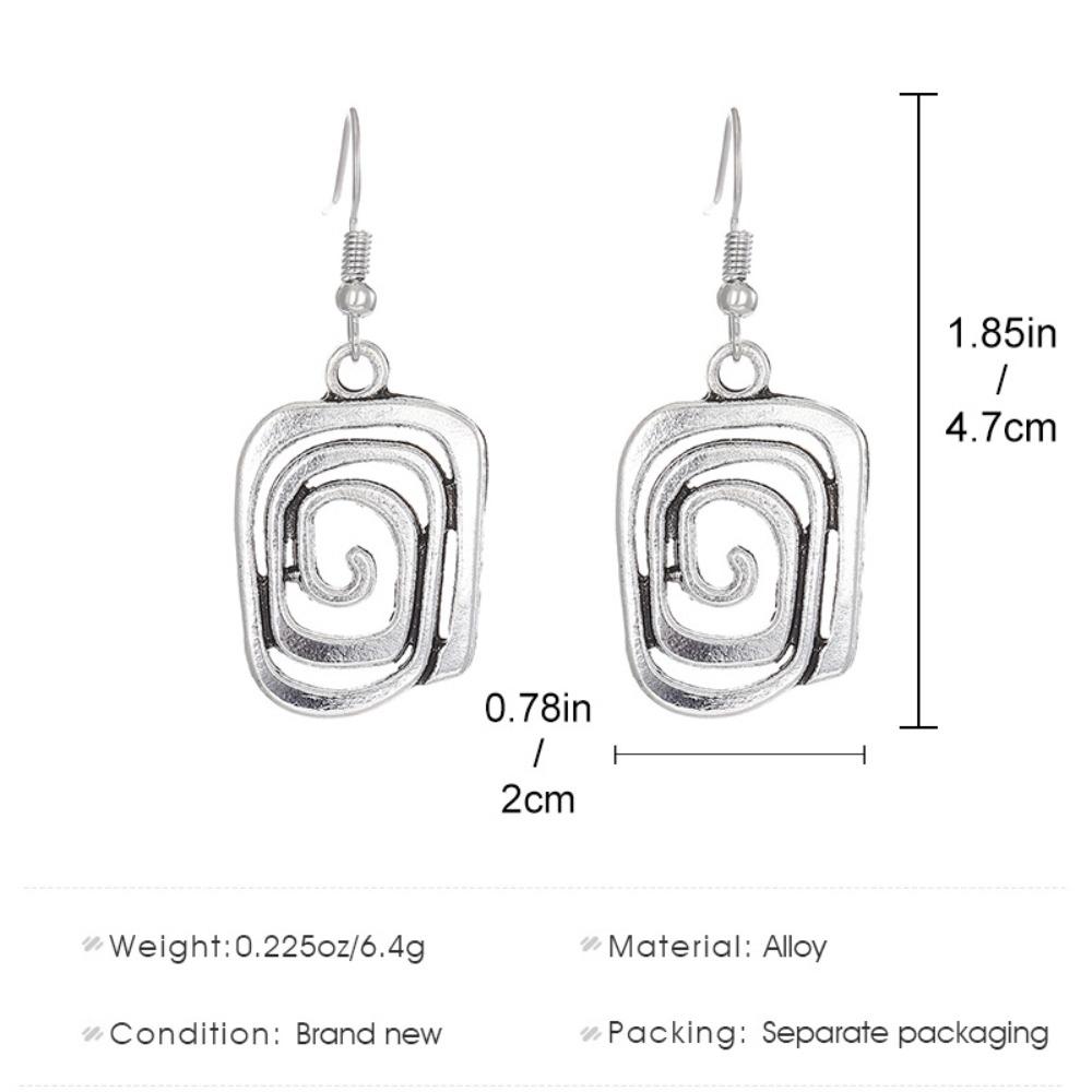 Exaggerated Personality Geometric Vortex Spiral Drop Dangle Earrings Retro Creativity Hip Hop Rock Street Jewelry Accessory