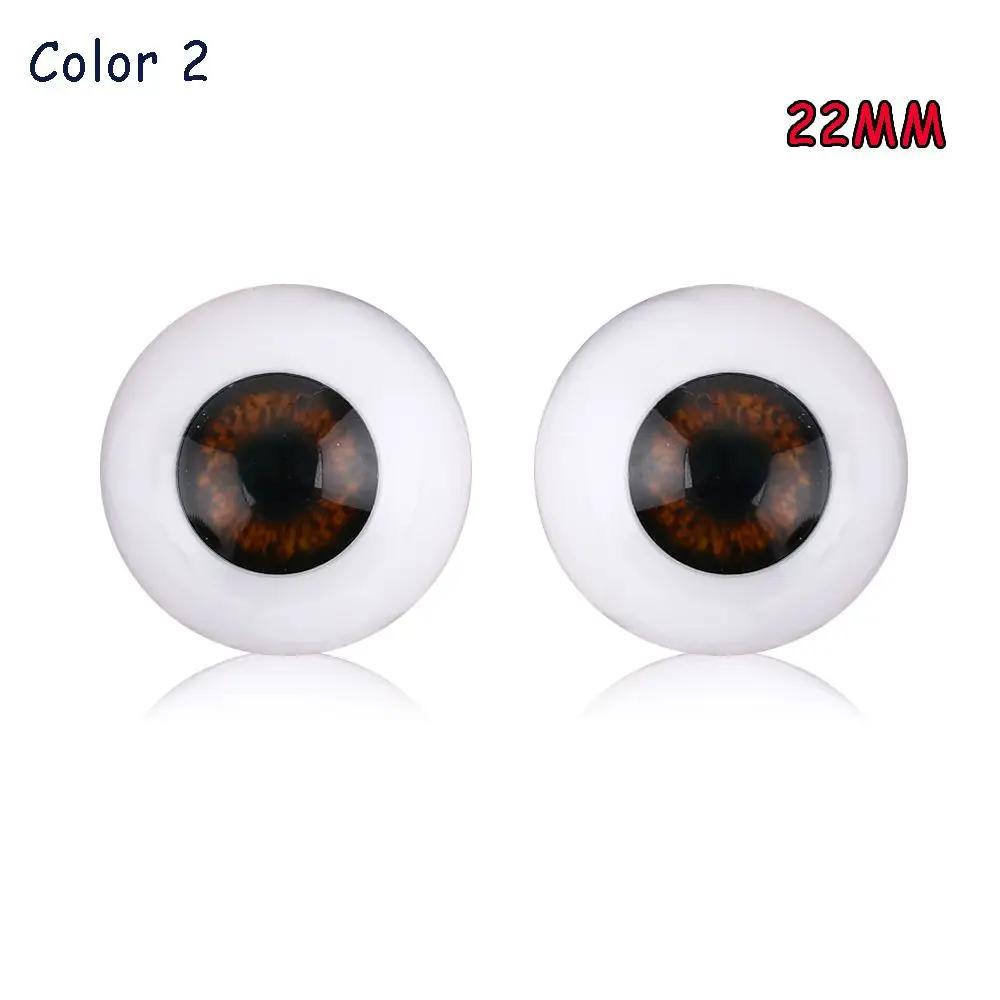 1pair 20mm 22mm 24mm Realistic Half Round Craft Accessories Acrylic DIY Eyeballs Reborn Doll Eyes BJD Mini Easy Use Simulation