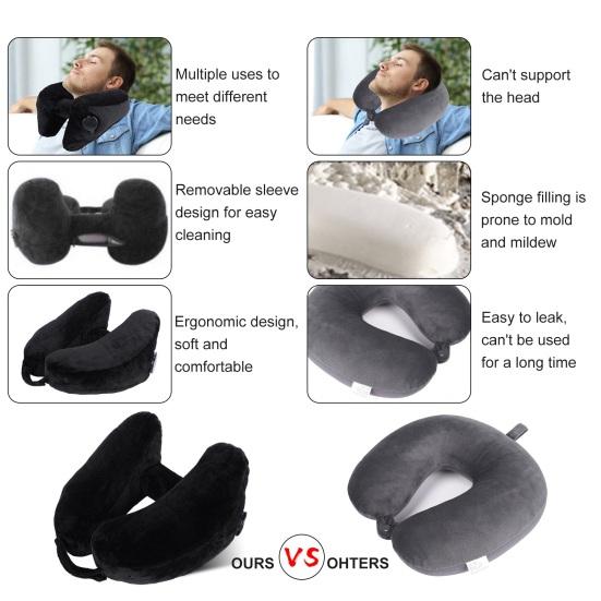8 Stück/Set Reise Aufblasbares Nackenkissen, H-förmig Stützt den Kopf bequem Flugzeugkissen mit Weich