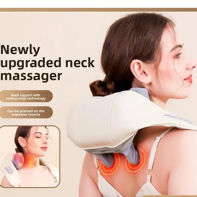 Upgraded Neck and Shoulder Massager, Trapezius Muscle Massage Machine with Heat Therapy, Portable Electric Cervical Massager for Home